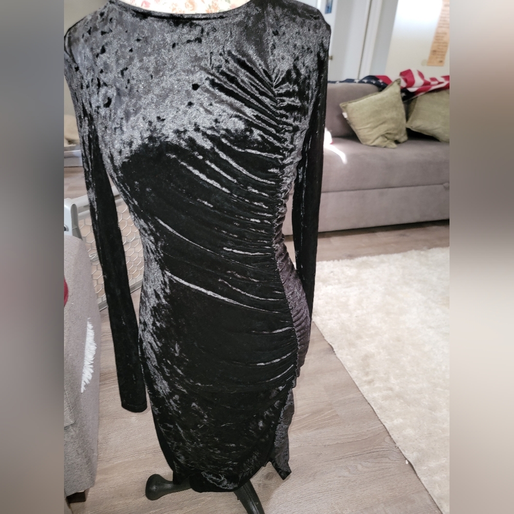 NWT Future Collective Black Velvet Dress Size XS